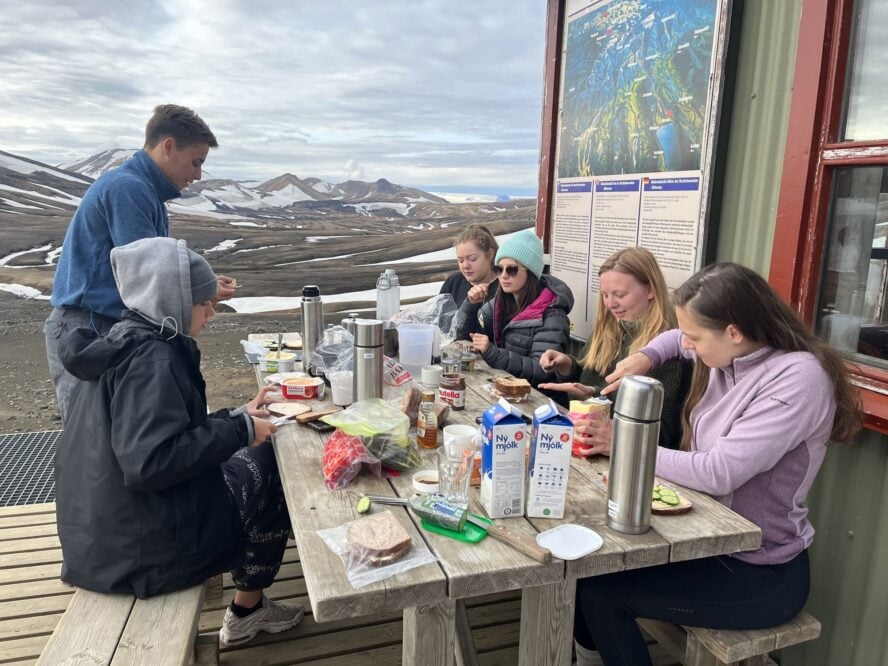 Hut lunch in Iceland