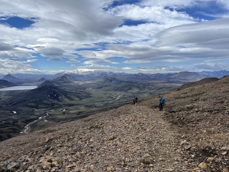 Iceland hiking downhill