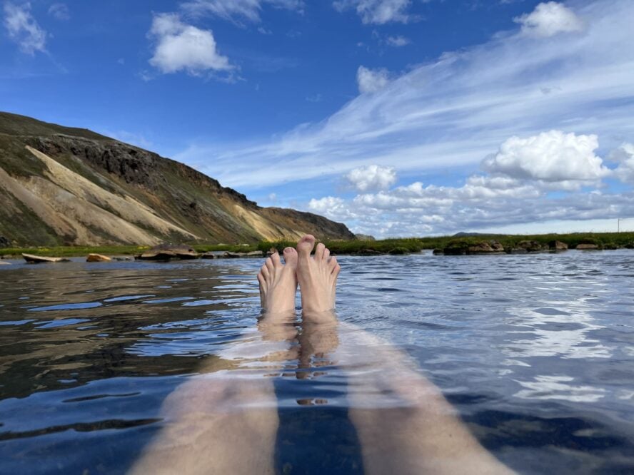 Swimming in Icelandic pool
