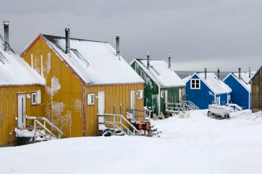 Ittoqqortoormiit village snowy