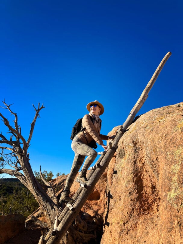 climbing ladder in bandelier