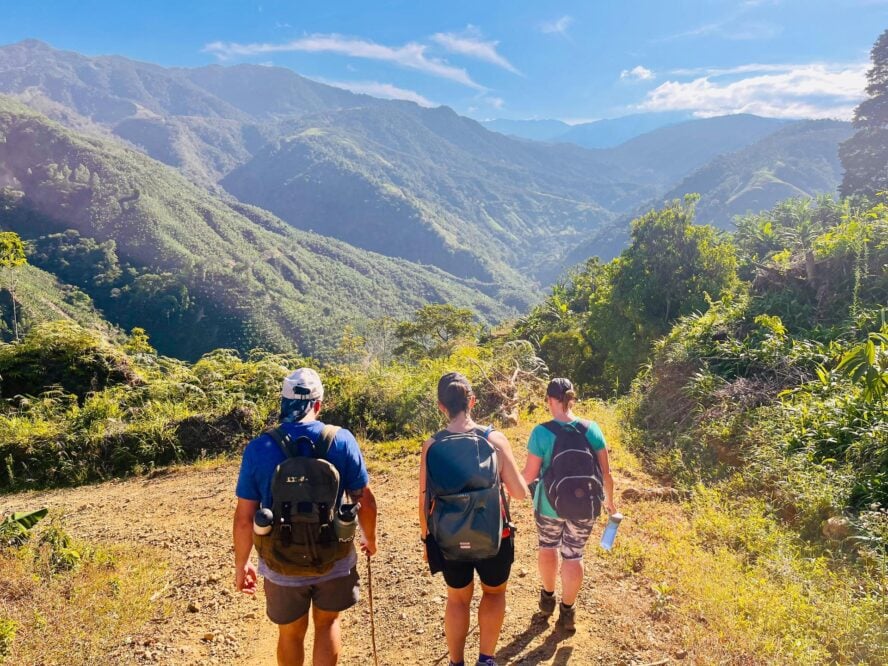Costa Rica adventure tour with three hikers