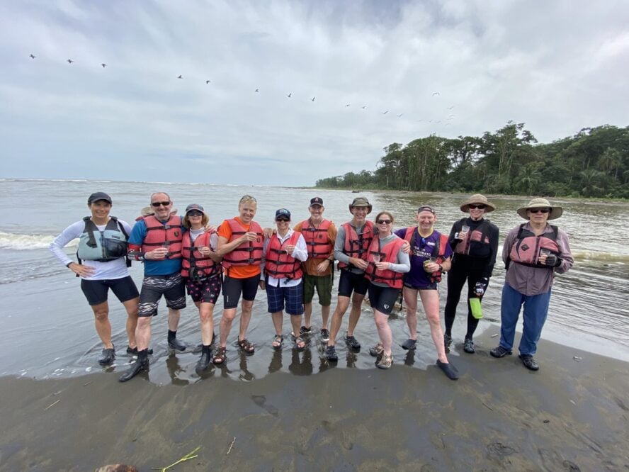 Group in Costa Rica on the beach
