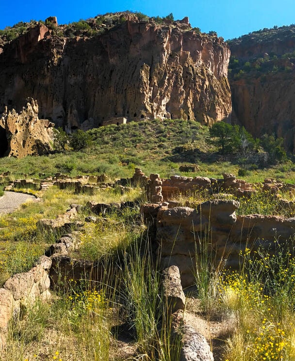 hiker in bandelier national monument
