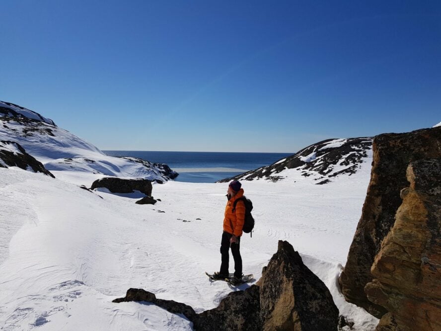 Hiker exploring Greenland