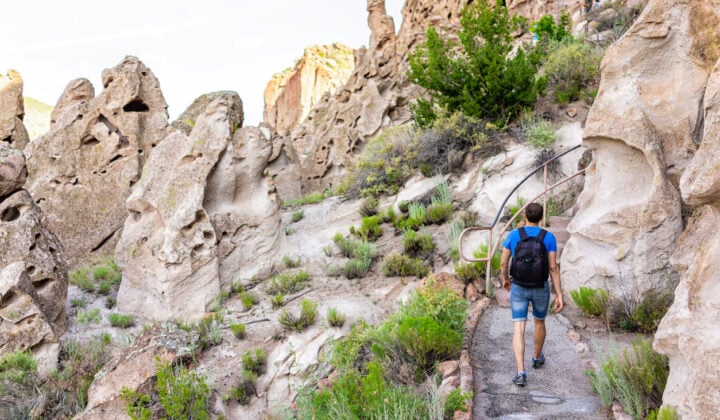 hiking bandelier sunny