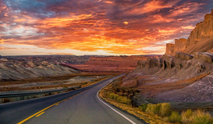 road driving through utah