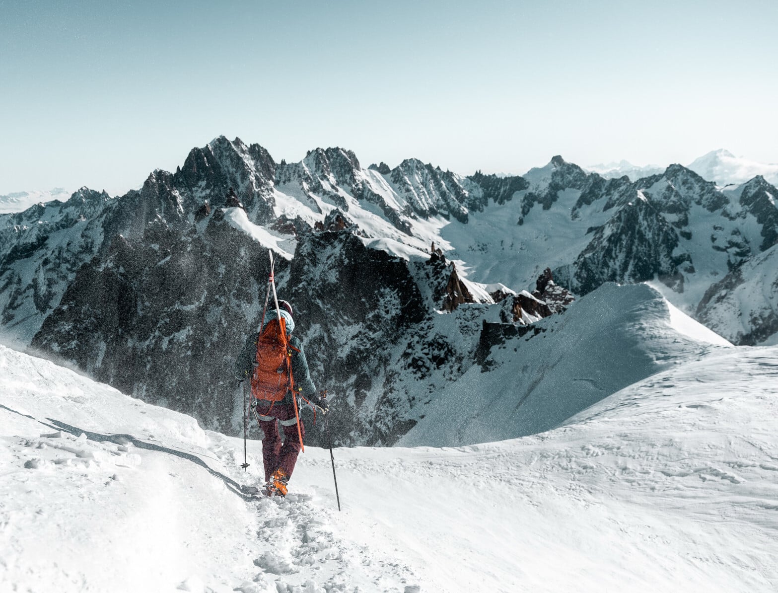 skiing in the french alps