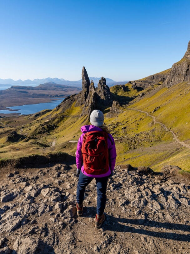 woman hiker in isle of skye