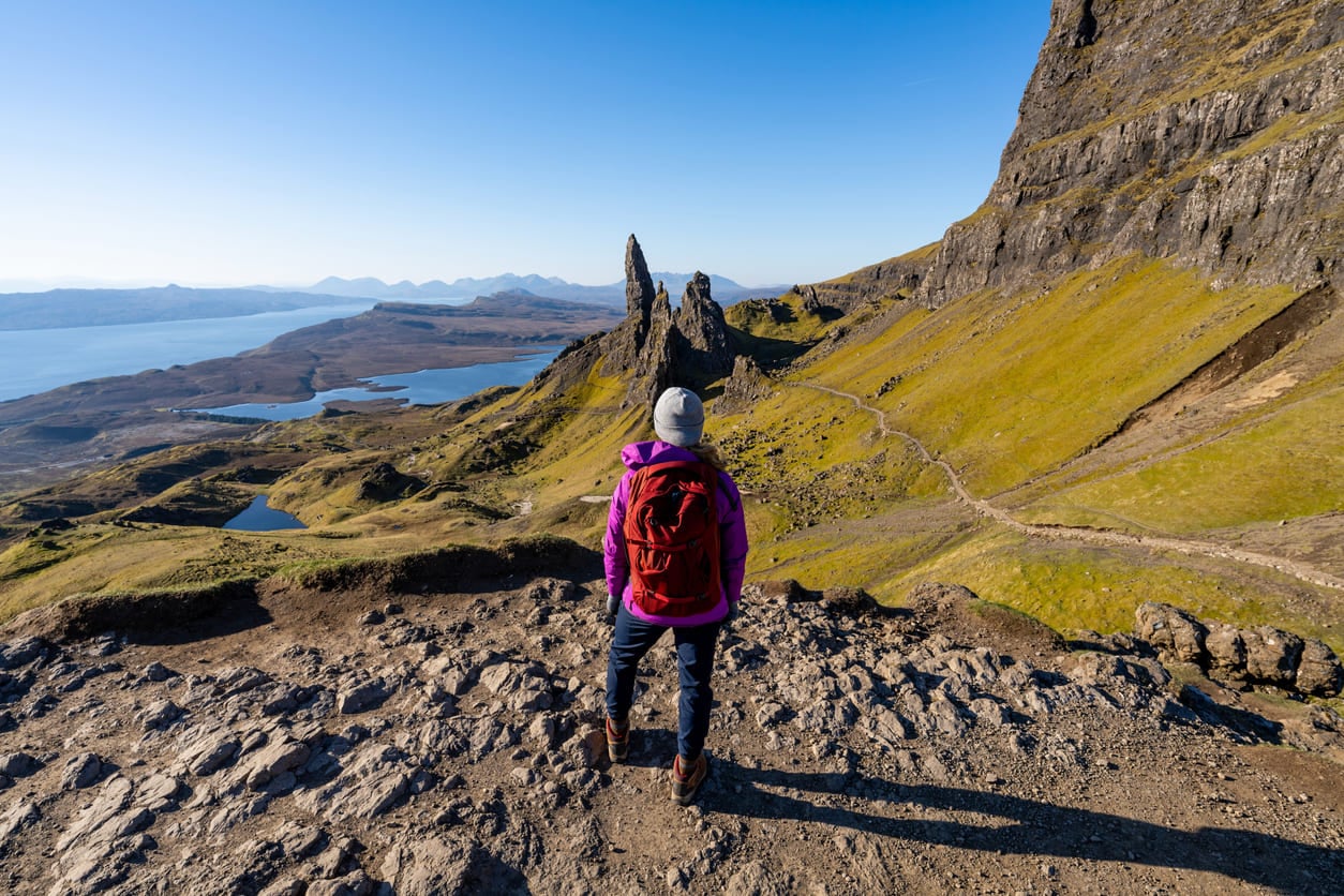 woman hiker in isle of skye